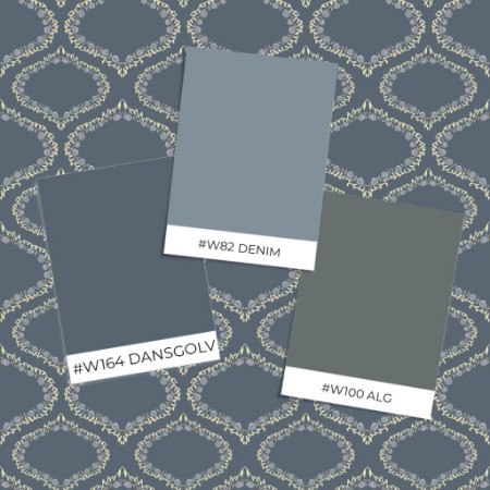 Picture of Väriyhdistelmä Ogee and Roses in Blue - 1033401-01 - 10540-01