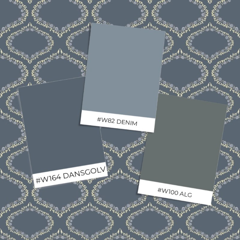 Picture of Värinäyte malli - Ogee and Roses in Blue - 1033401-01