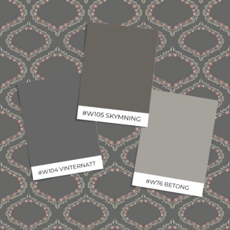 Picture of Väriyhdistelmä Ogee and Roses in Mud - 1033401-02 - 10541-01