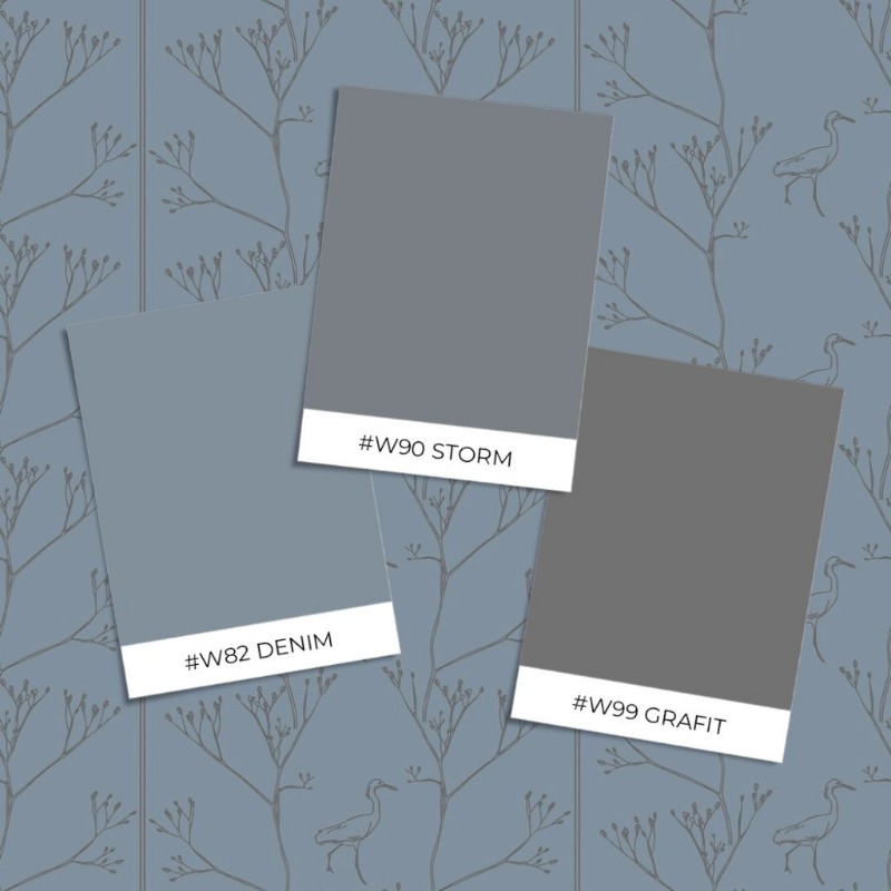 Picture of Fargesammensetning Twigs and Heron in Blue - 1033801-01 - 10543-01