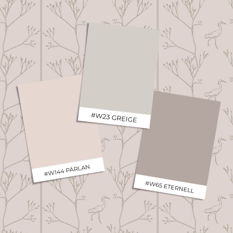 Picture of Farvesammensætning Twigs and Heron in Pink - 1033801-03 - 10545-01