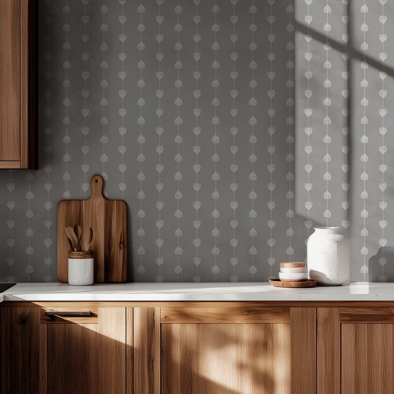 Picture of Hearts on a string Grey - 1034601-07