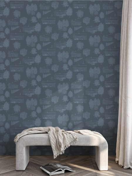 Picture of Summer Houses Toile de Jouy Blue - 1035301-02