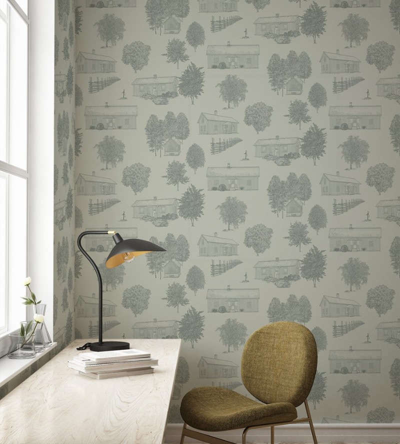 Bild på Summer Houses Toile de Jouy Green - 1035301-03