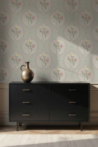 Picture of Flower bouquet in ogee green - 1032601-02