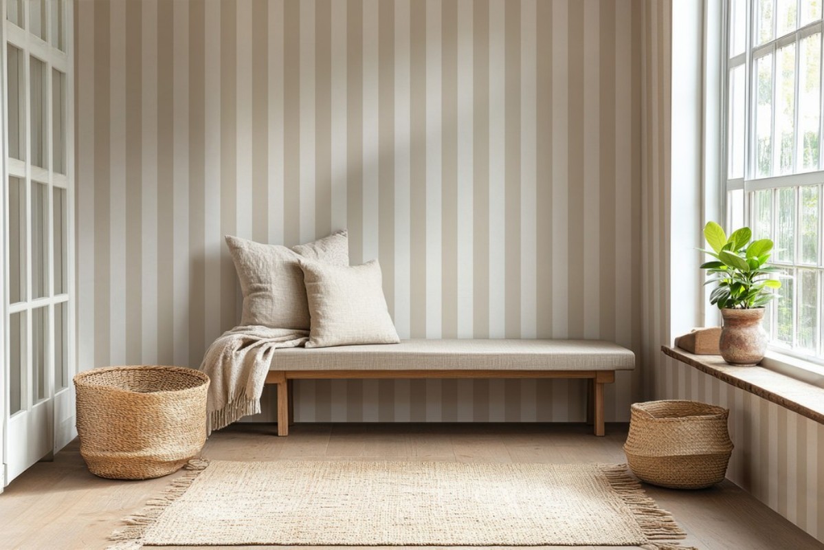 Bild på Striped Linen Beige - 1031601-02