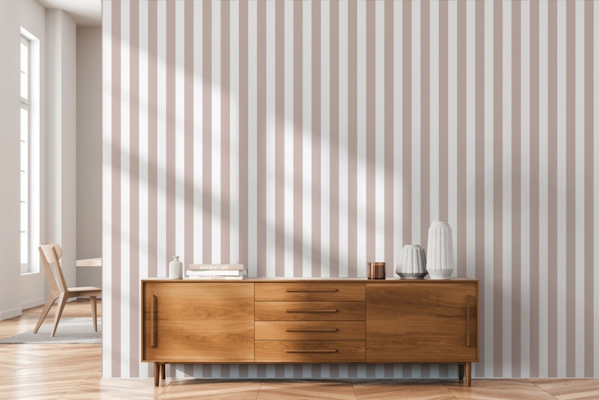 Bild på Striped Linen Dusty Pink - 1031601-06