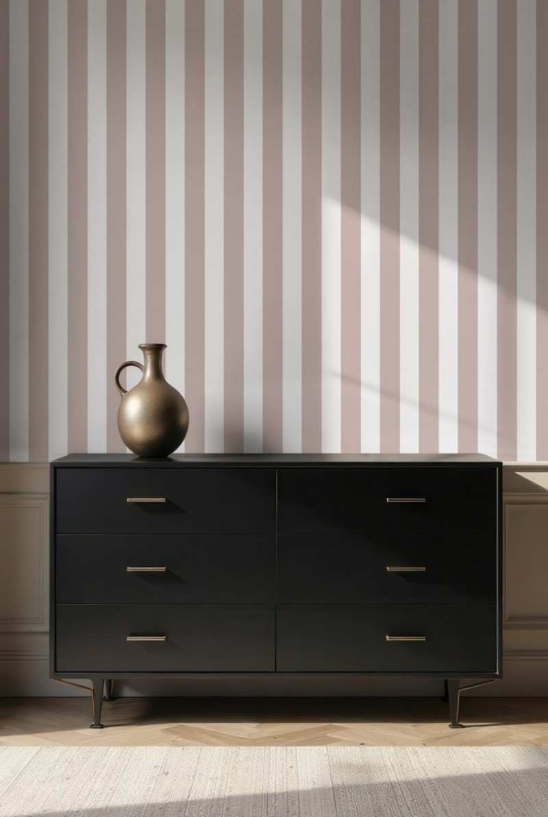 Bild på Striped Linen Dusty Pink - 1031601-06