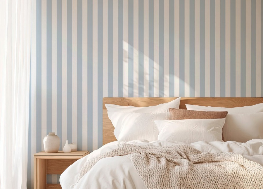 Bild på Striped Linen Light Blue - 1031601-03