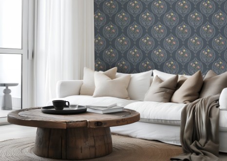 Picture of Flower bouquet in ogee Blue - 1032601-03