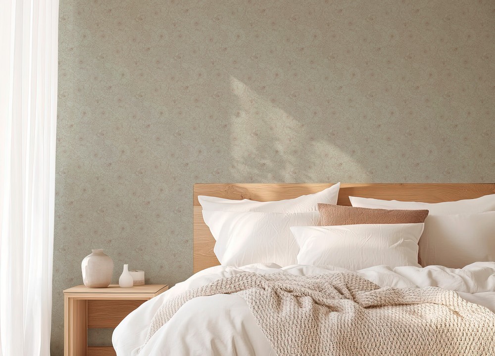 Picture of Bees and Flowers light beige - 1032001-02