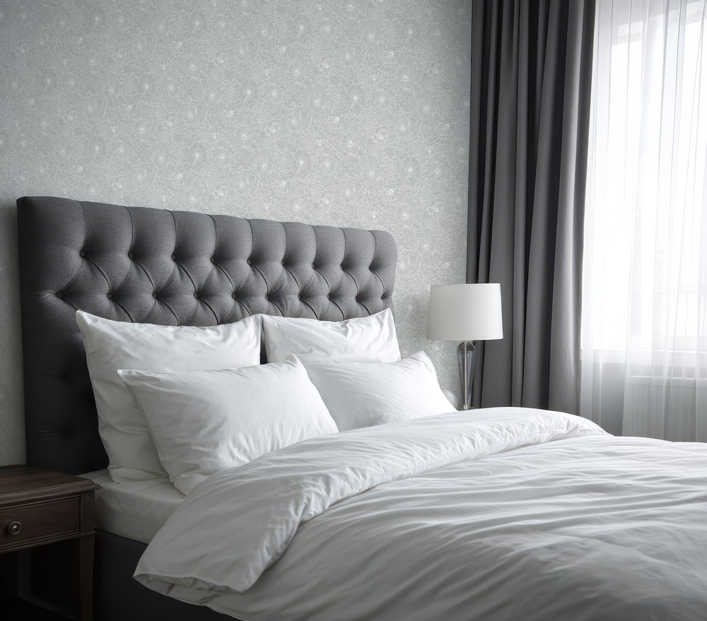 Picture of Bees and Flowers in Light Grey - 1032001-09