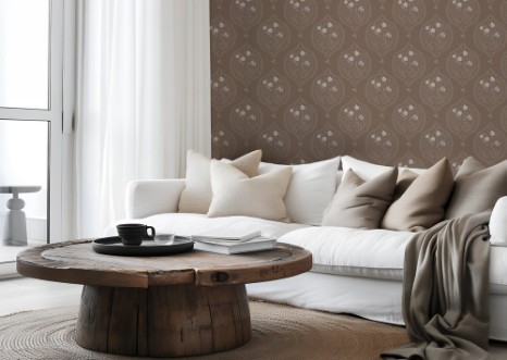 Picture of Flower bouquet in ogee solid Brown - 1032601-05