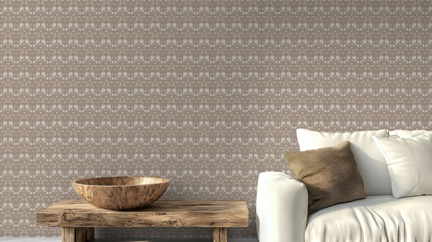 Bild på Indian Flowers in Beige - 1032801-01