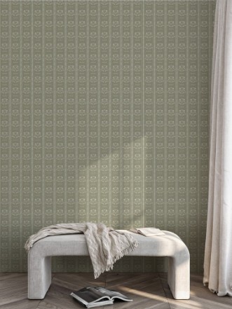 Bild på Sprig Flowers Lines and waves in Green - 1033601-01