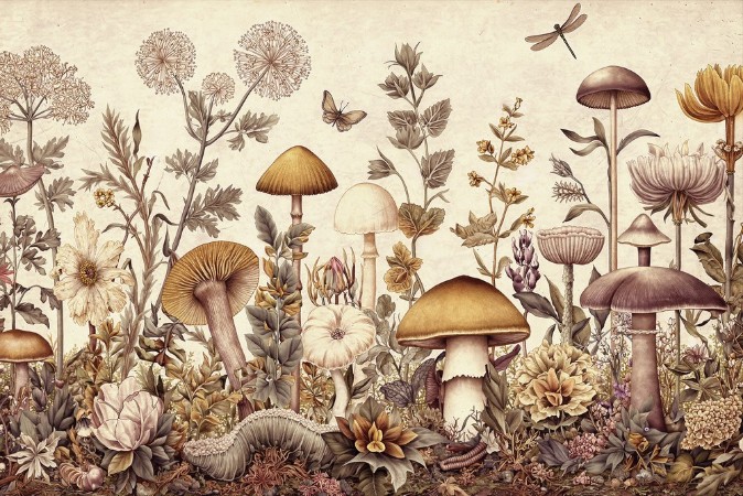 Bild på Färgsättning Vintage Fungi II - 11208-01