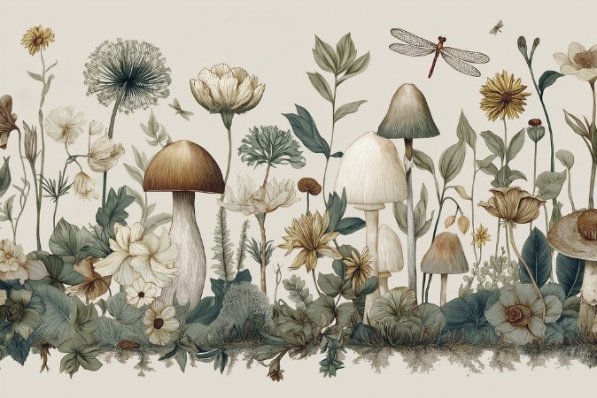 Picture of Fargesammensetning Woodland Fungi III - 11212-01