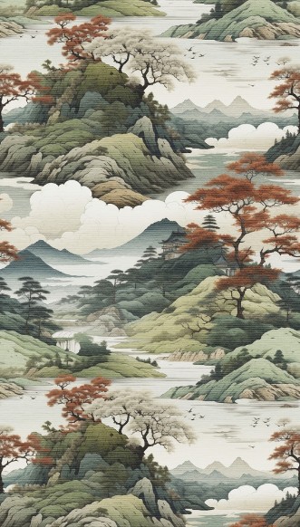 Ritratt ta’ Digital Misty Mountains - 79015-4