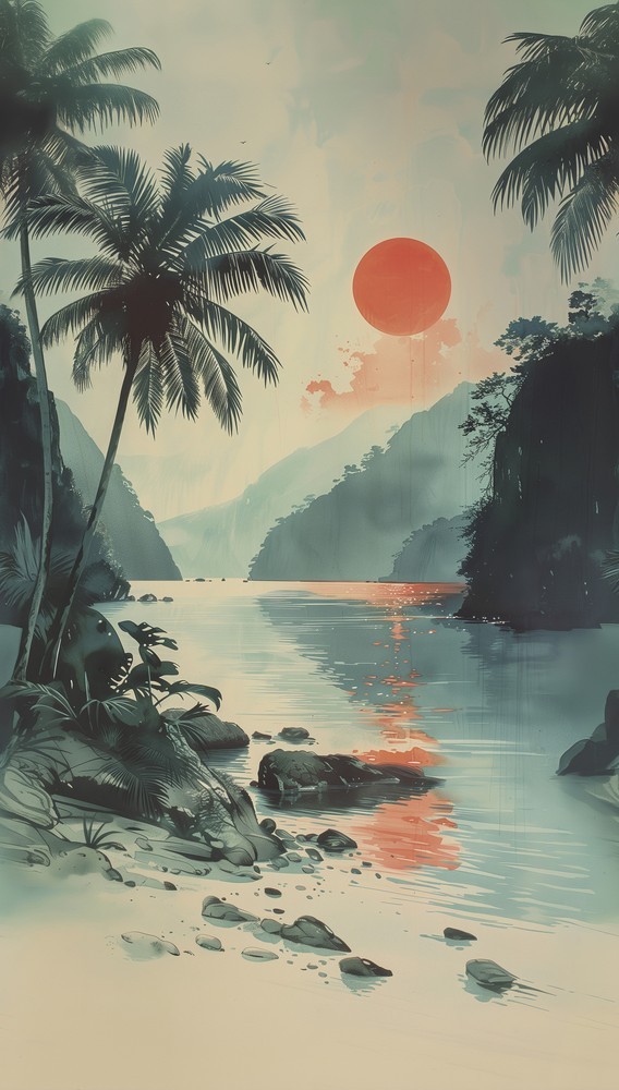 Bild på Digital Tropical Sunset - 79016-5