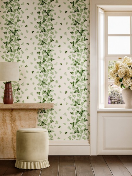 Alices Fern Silver/Green - SAX0078-01 wallpaper Sanderson