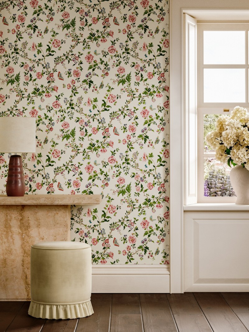 Kings Rose Chintz - SAX0080-01 wallpaper Sanderson